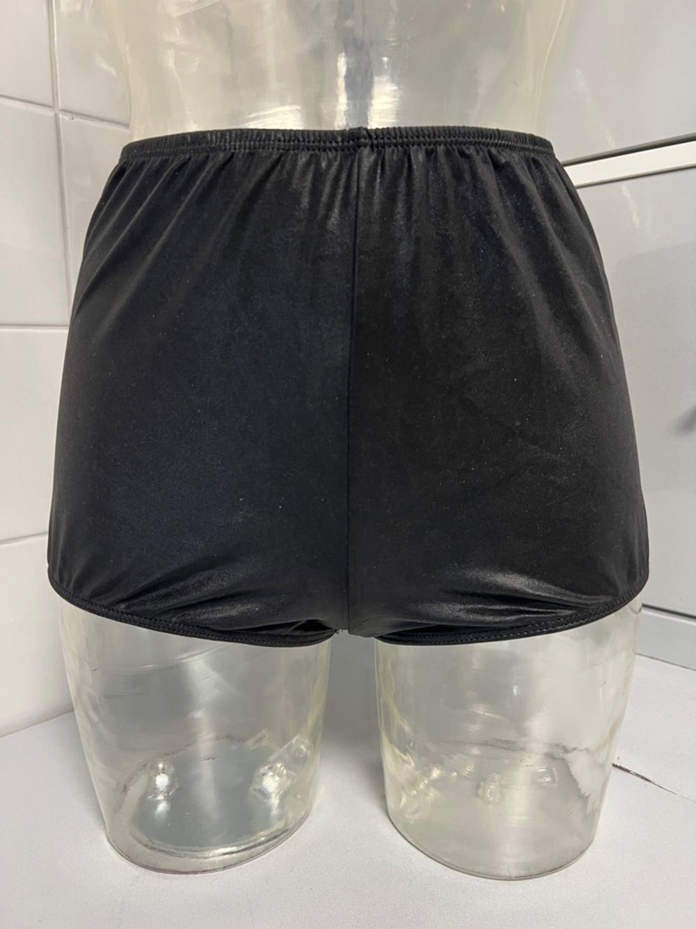 Leather-Look Spandex Boyshort Dance Costume Briefs M NWOT
